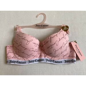 Juicy Couture Sexy Push Up Bra 34B Script Print